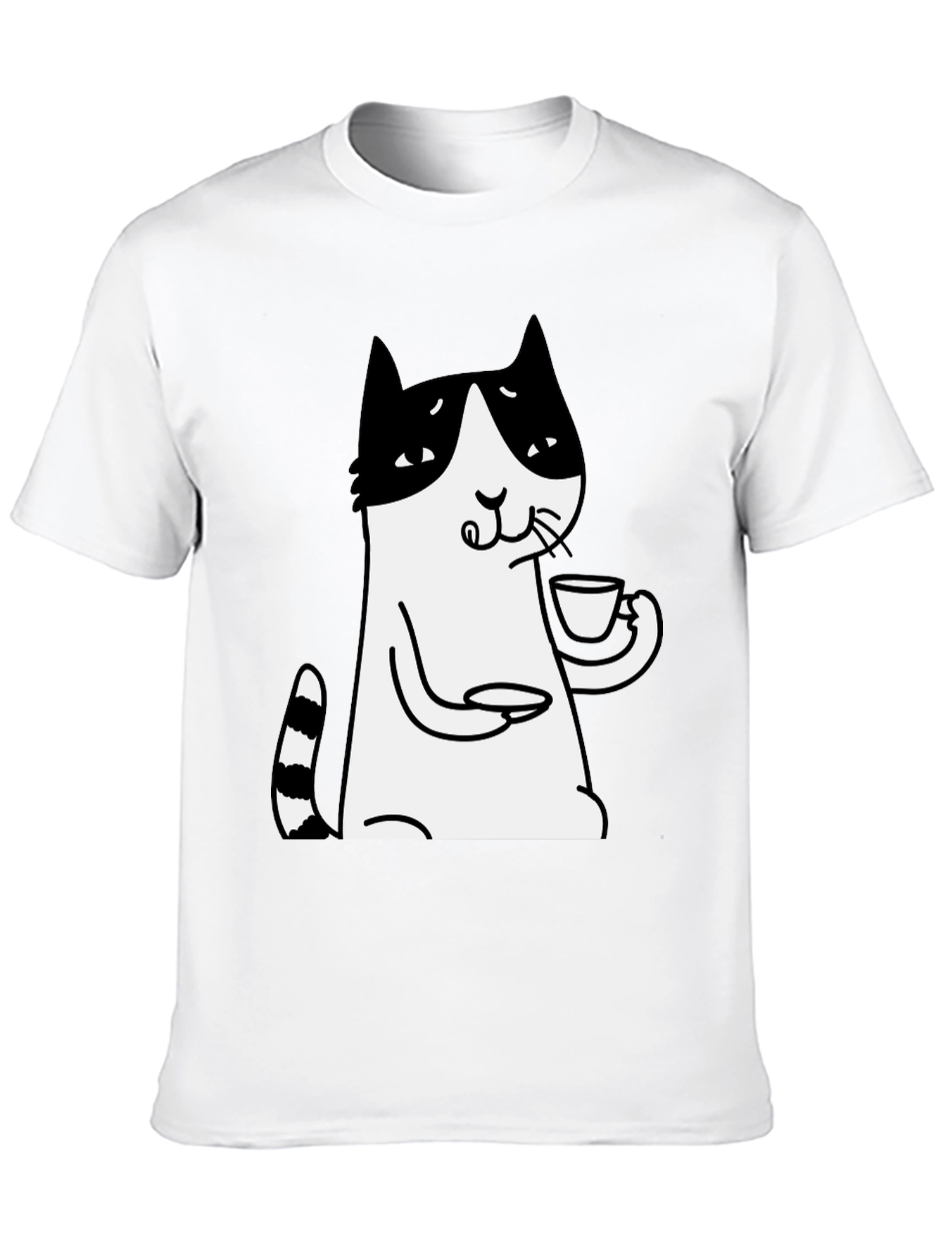 Cat Lover T-Shirt - Drinking Tea Funny Tee