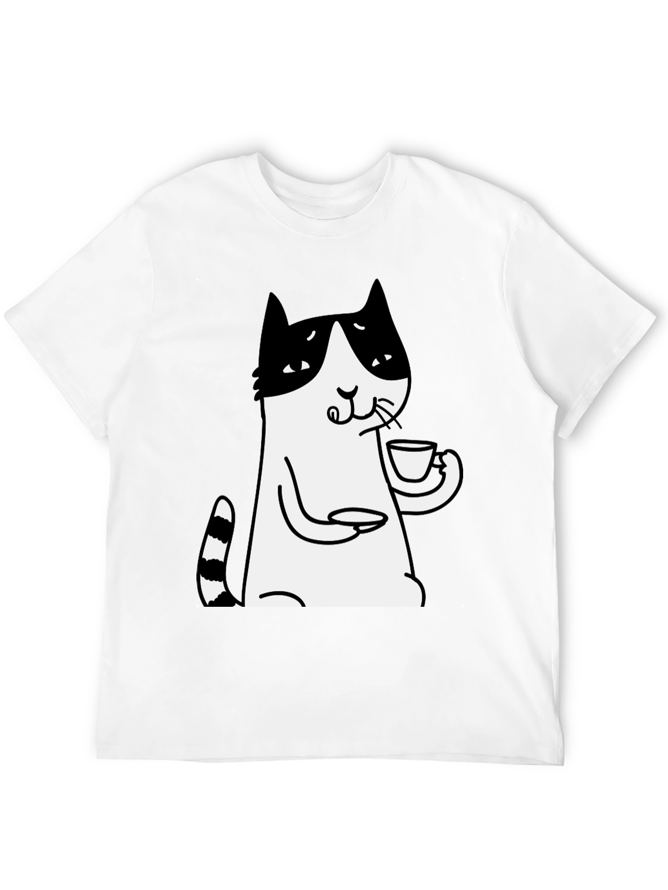 Cat Lover T-Shirt - Drinking Tea Funny Tee