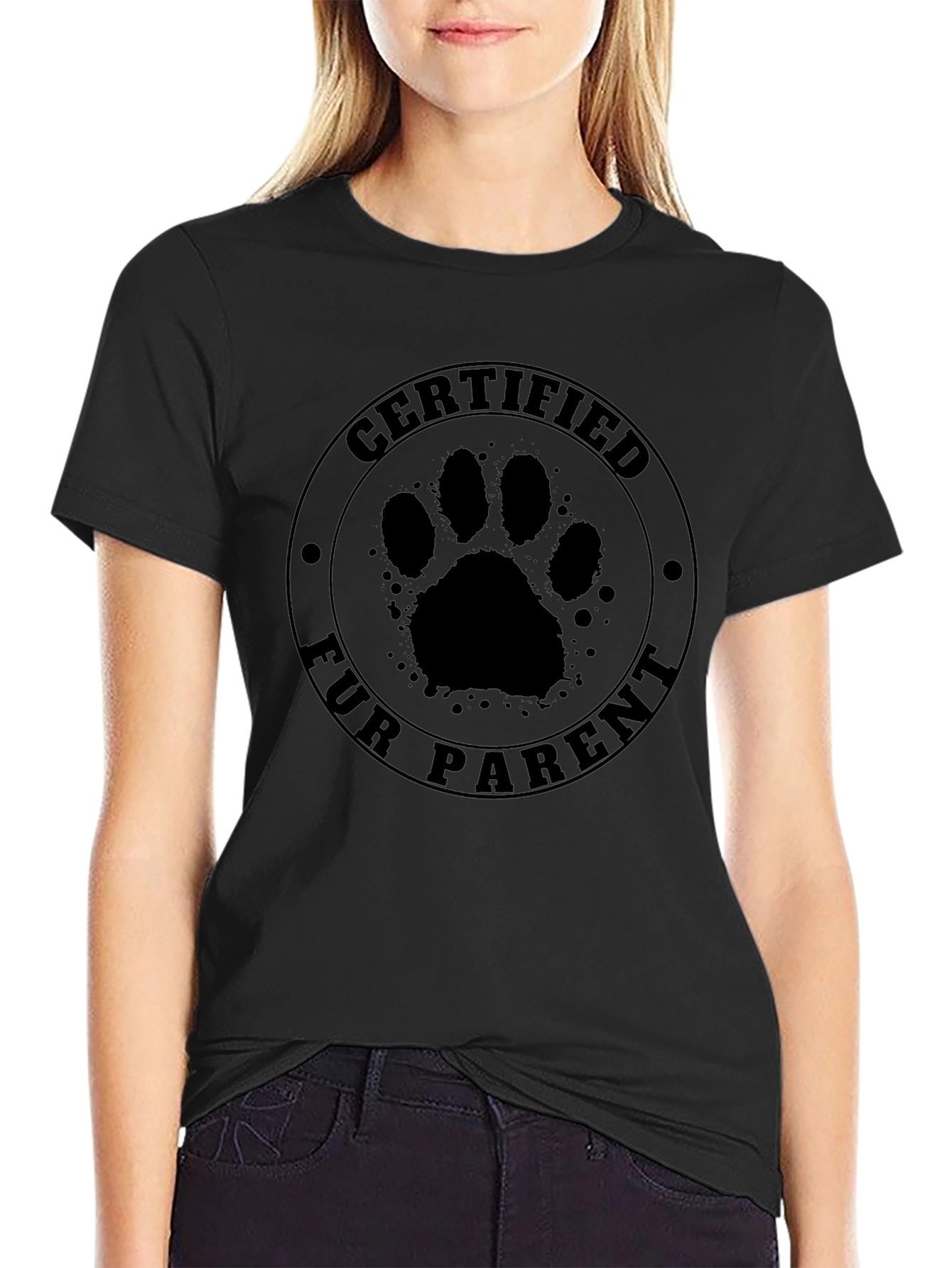 Certified Fur Parent Black T-Shirt