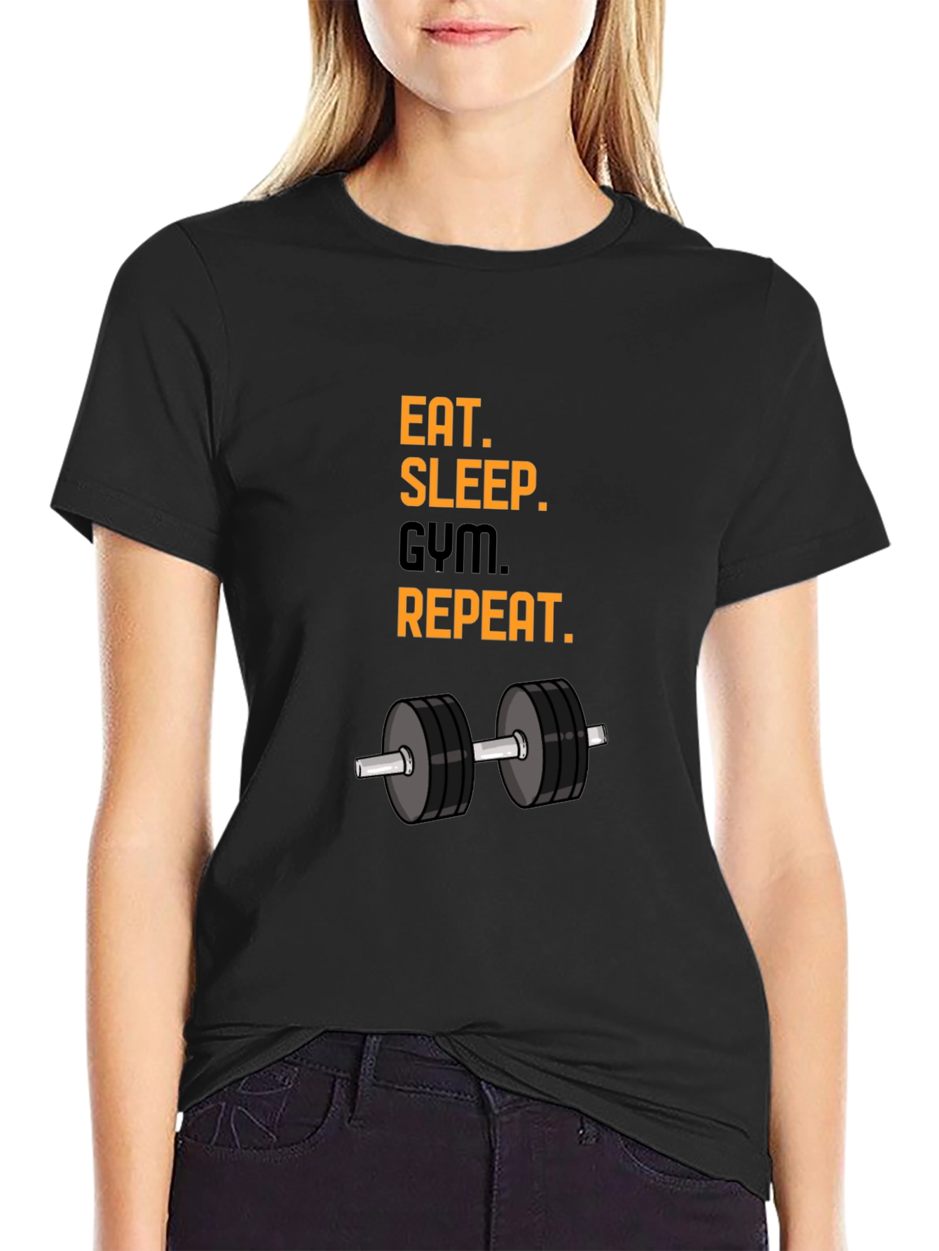 Eat Sleep Gym Repeat T-Shirt - Black