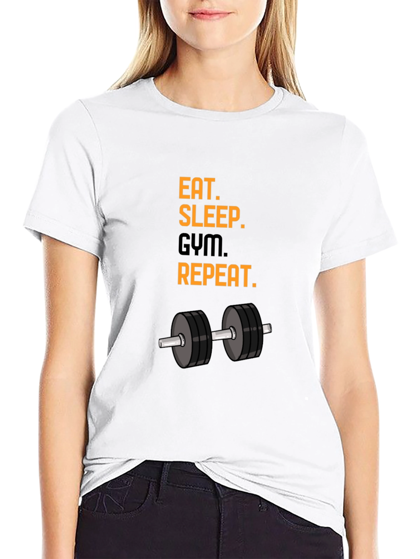 Eat Sleep Gym Repeat T-Shirt - Black