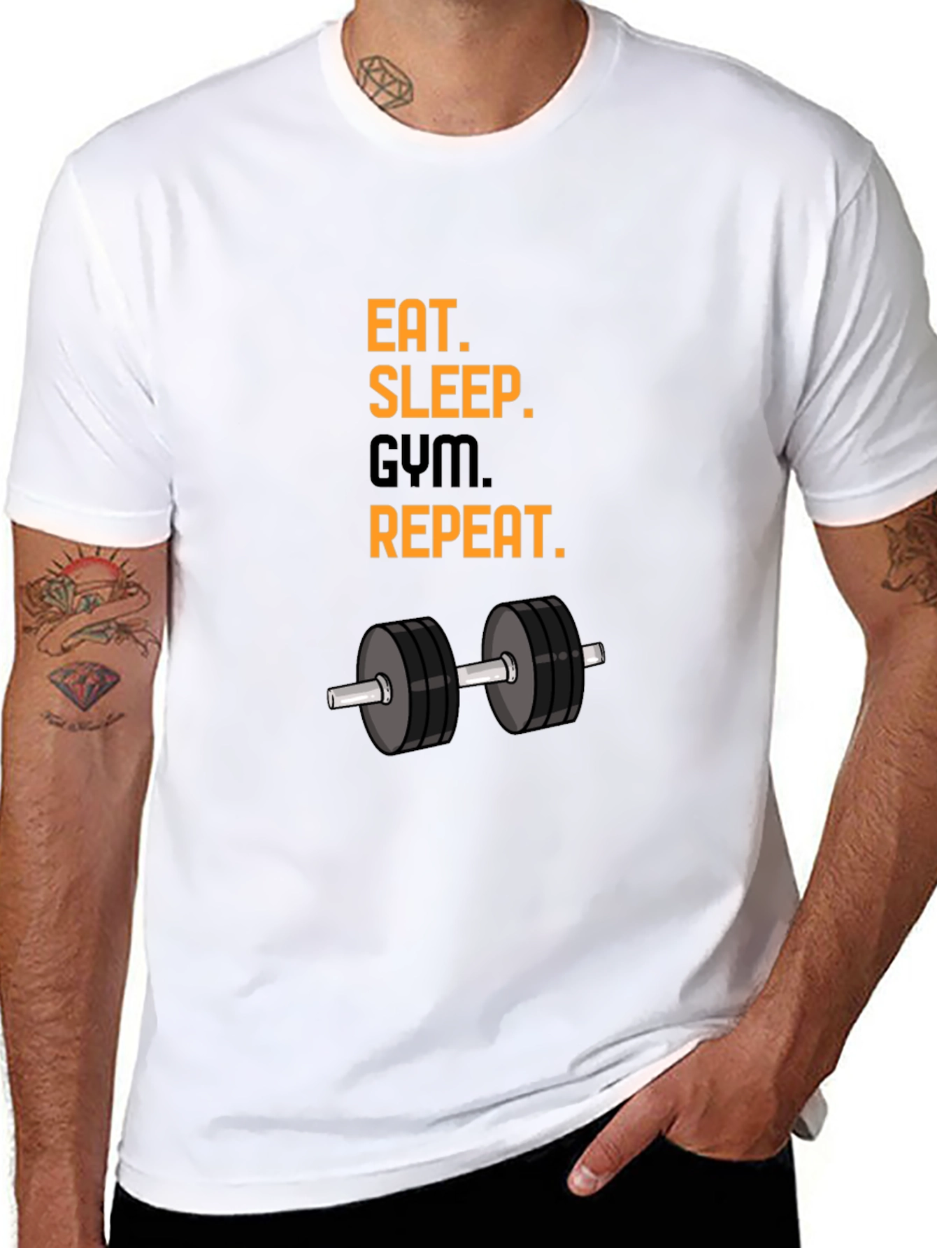 Eat Sleep Gym Repeat T-Shirt - Black