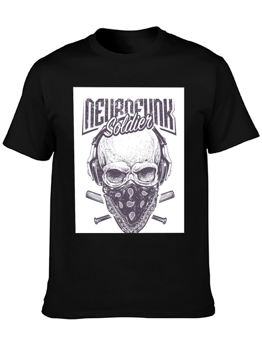 Neurofunk Soldier Graphic T-Shirt - Skull & Headphones Design