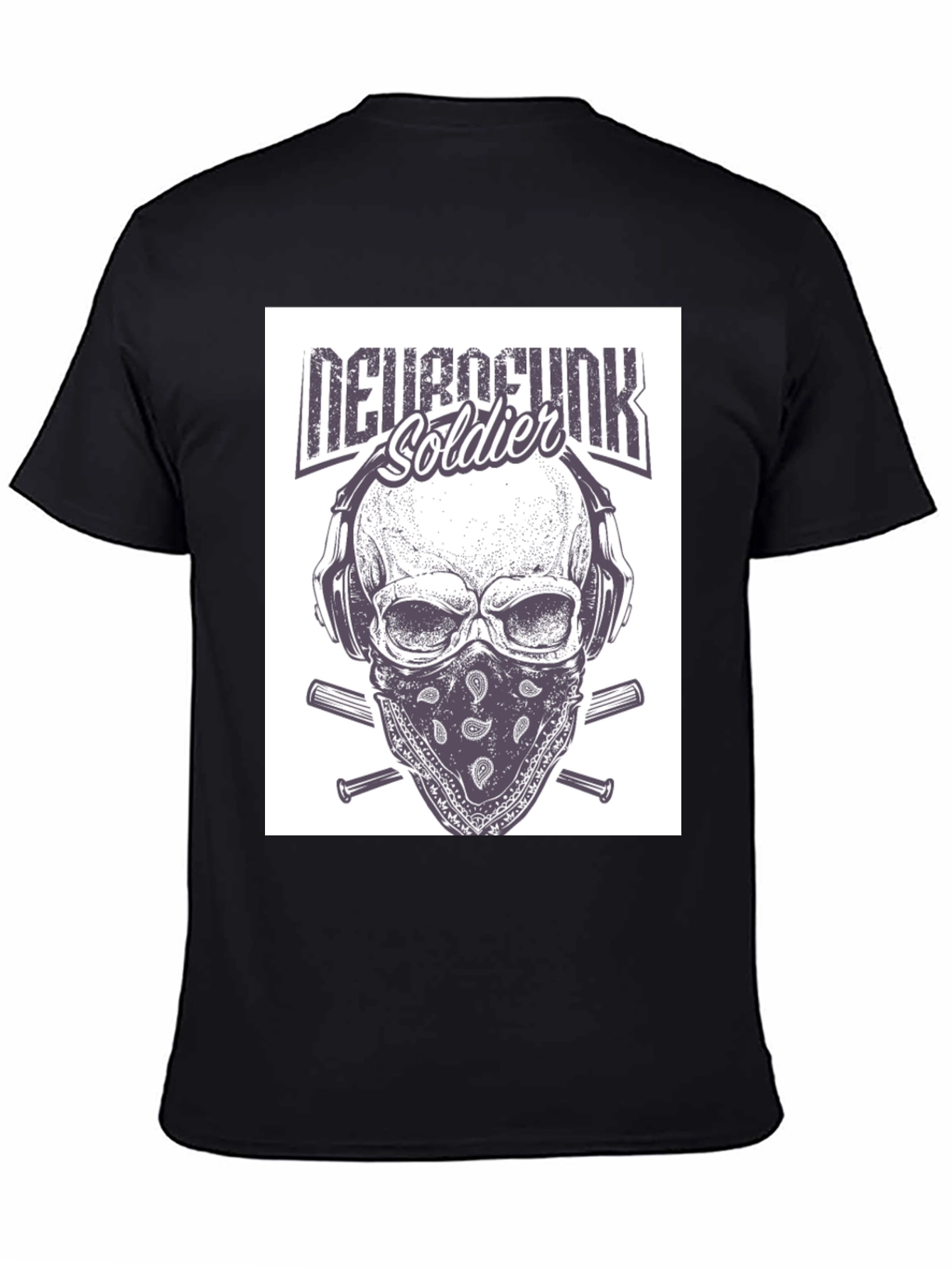 Neurofunk Soldier Graphic T-Shirt - Skull & Headphones Design