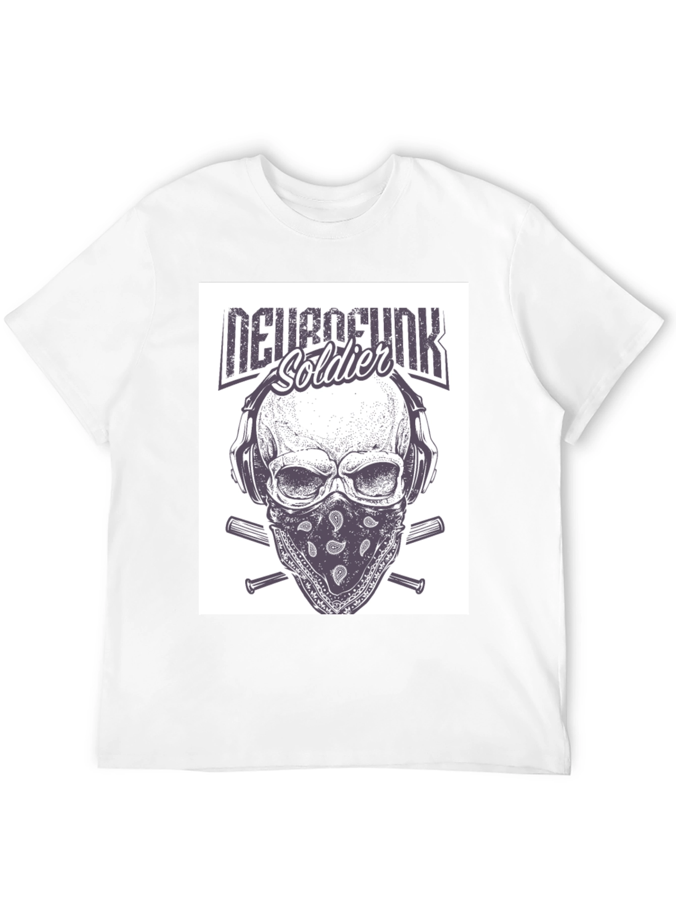 Neurofunk Soldier Graphic T-Shirt - Skull & Headphones Design
