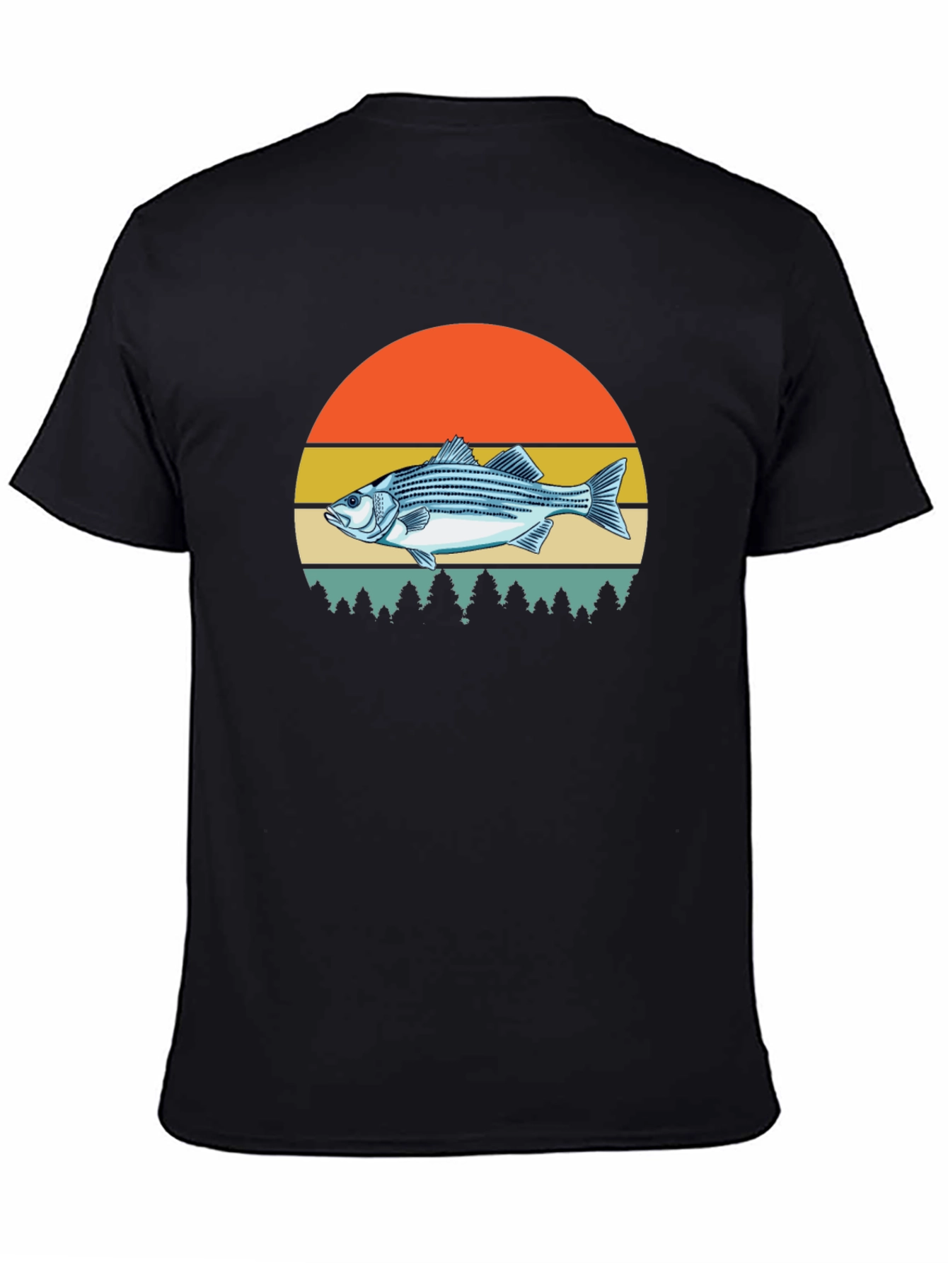 Striped Bass Sunset Graphic Tee - Fishing Shirt