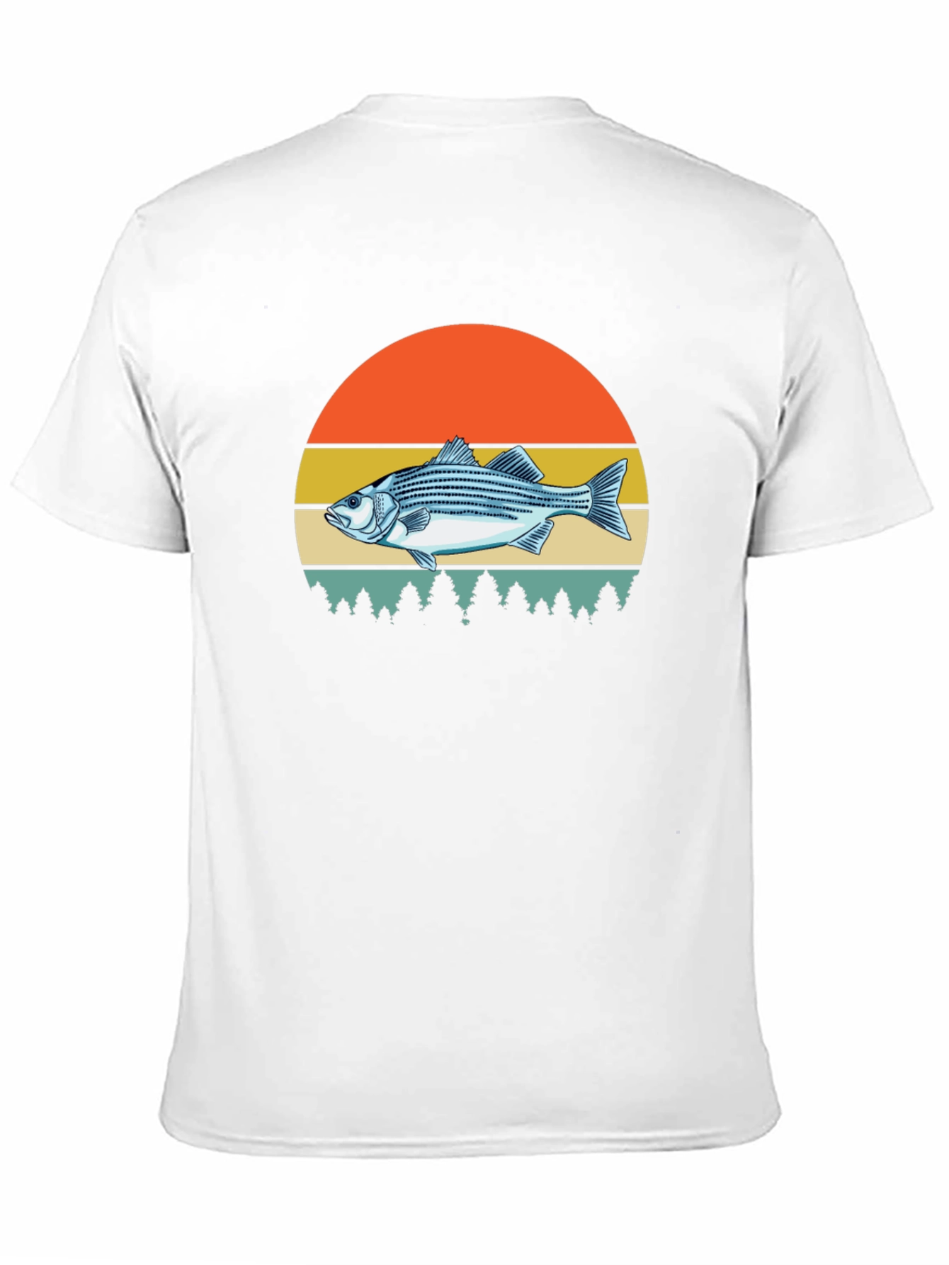 Striped Bass Sunset Graphic Tee - Fishing Shirt