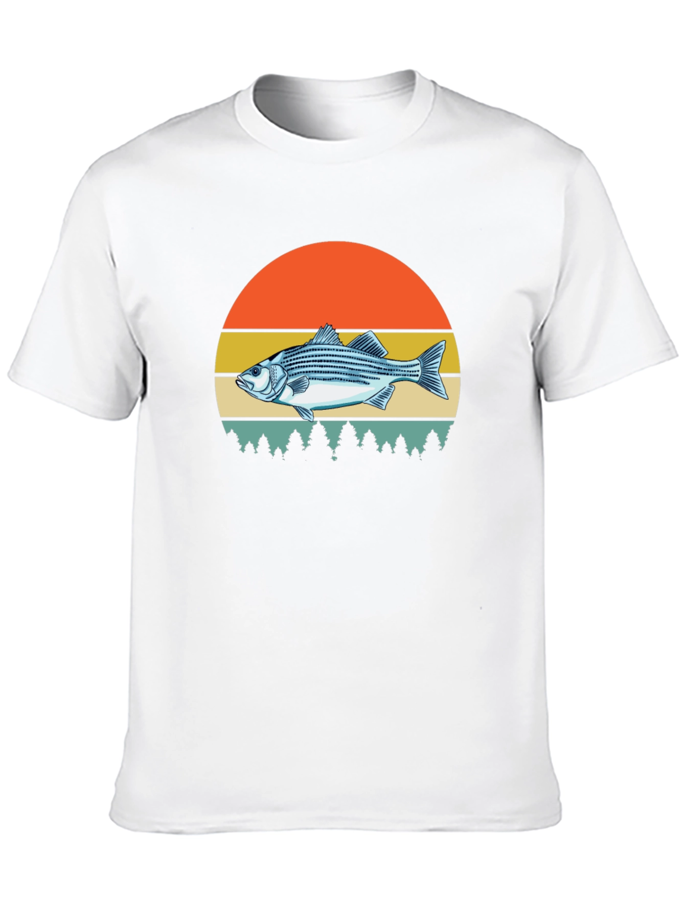 Striped Bass Sunset Graphic Tee - Fishing Shirt