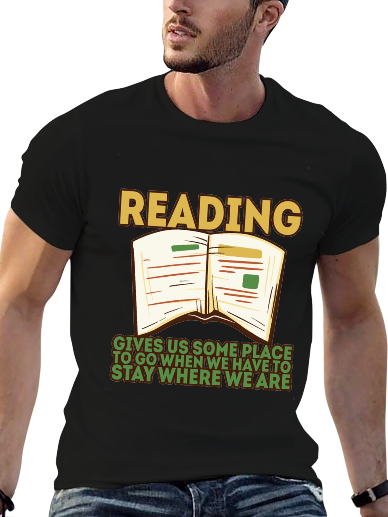 Reading Quote Graphic Tee - Stay Where We Are
