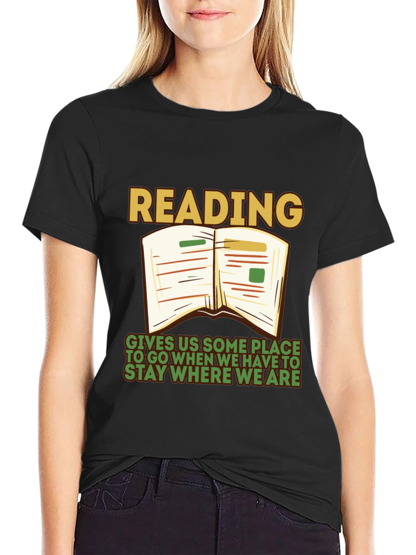 Reading Quote Graphic Tee - Stay Where We Are