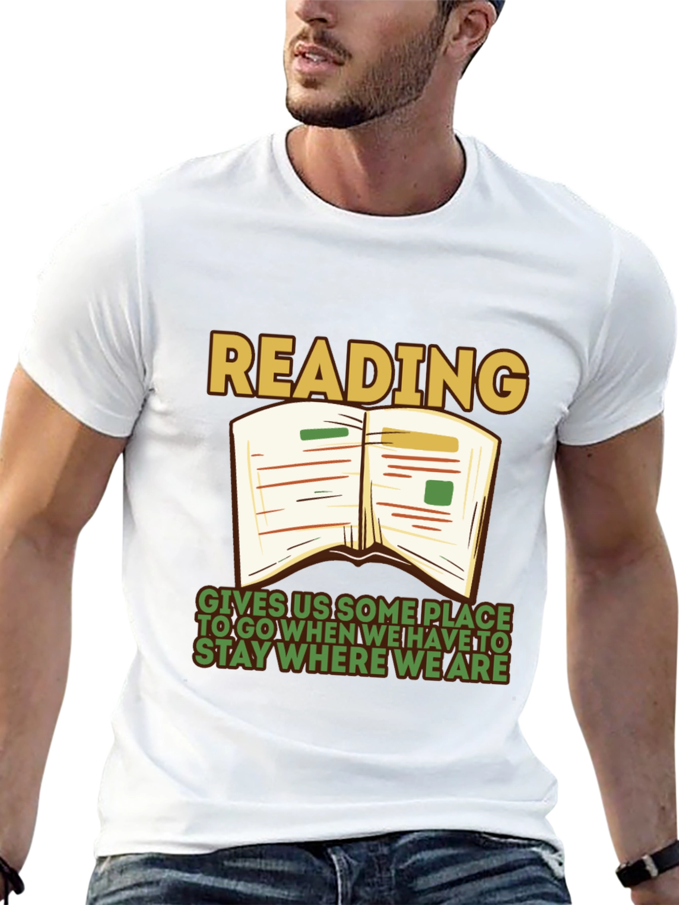 Reading Quote Graphic Tee - Stay Where We Are