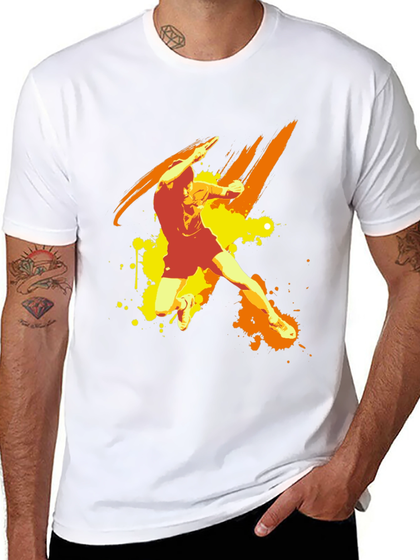 Abstract Graphic Black T-Shirt - Athlete Design