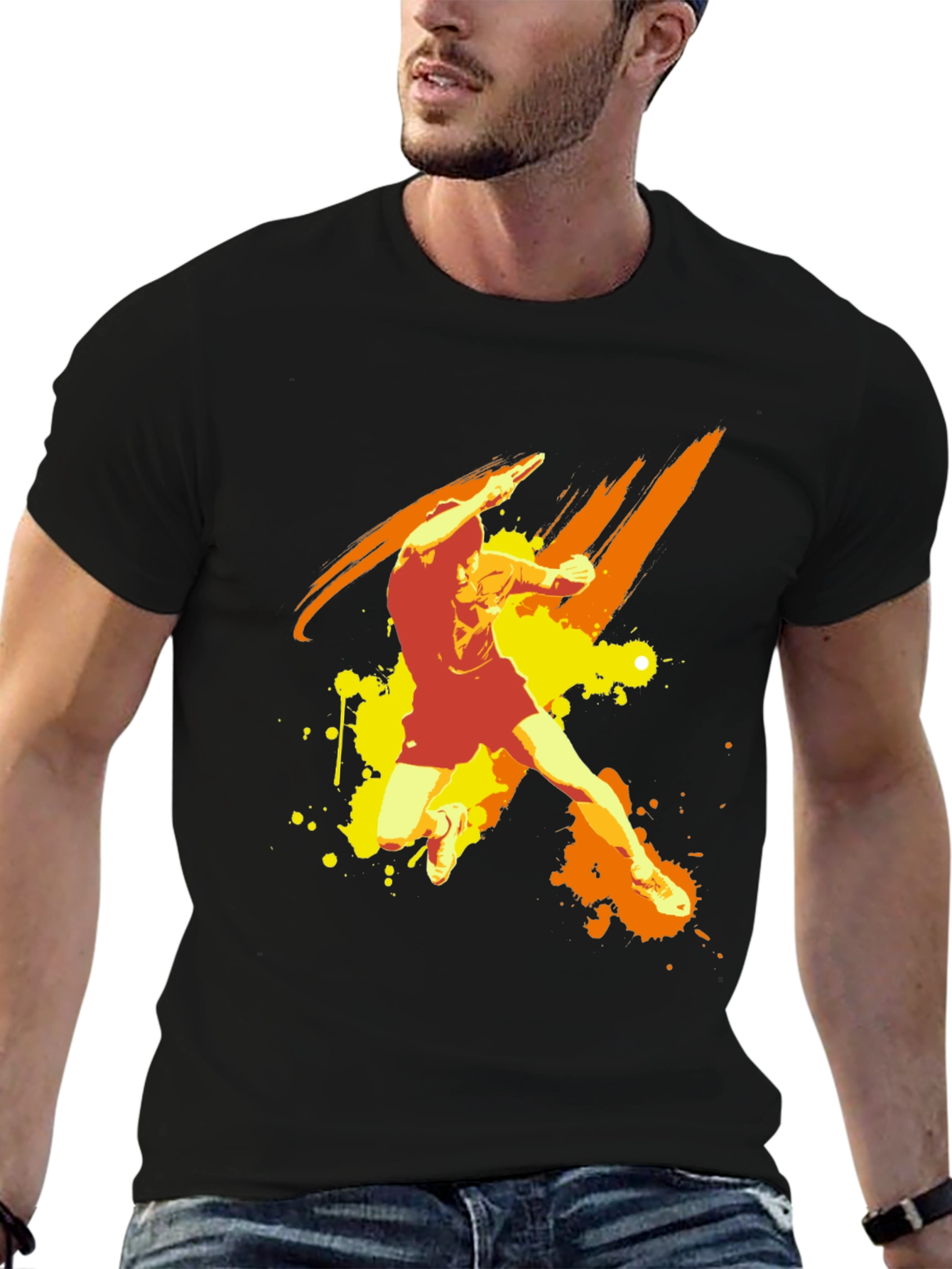Abstract Graphic Black T-Shirt - Athlete Design