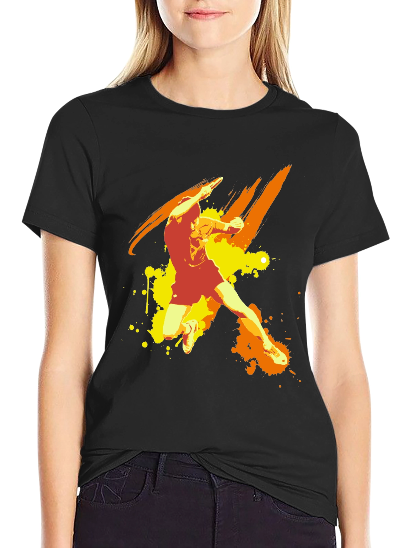 Abstract Graphic Black T-Shirt - Athlete Design