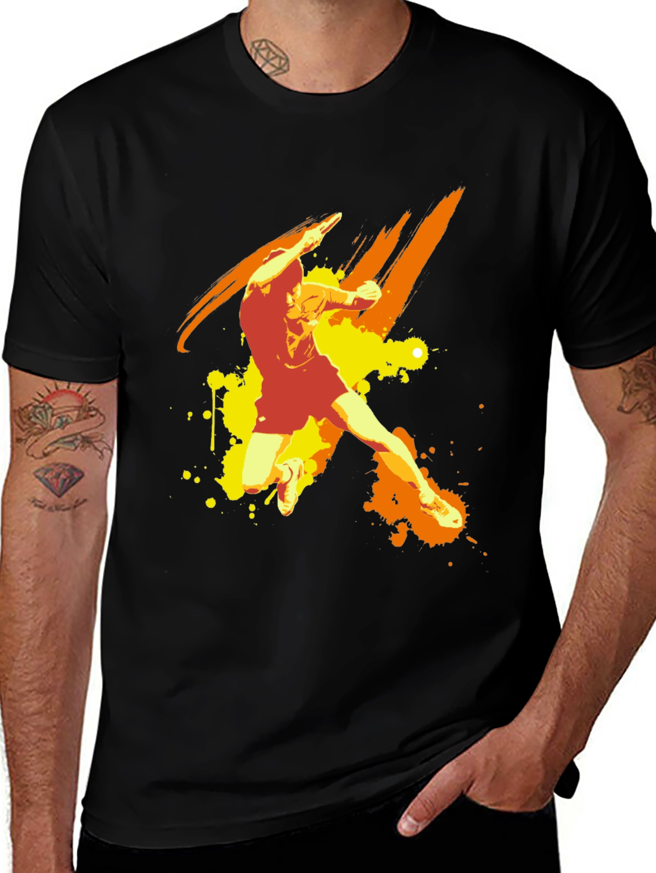 Abstract Graphic Black T-Shirt - Athlete Design