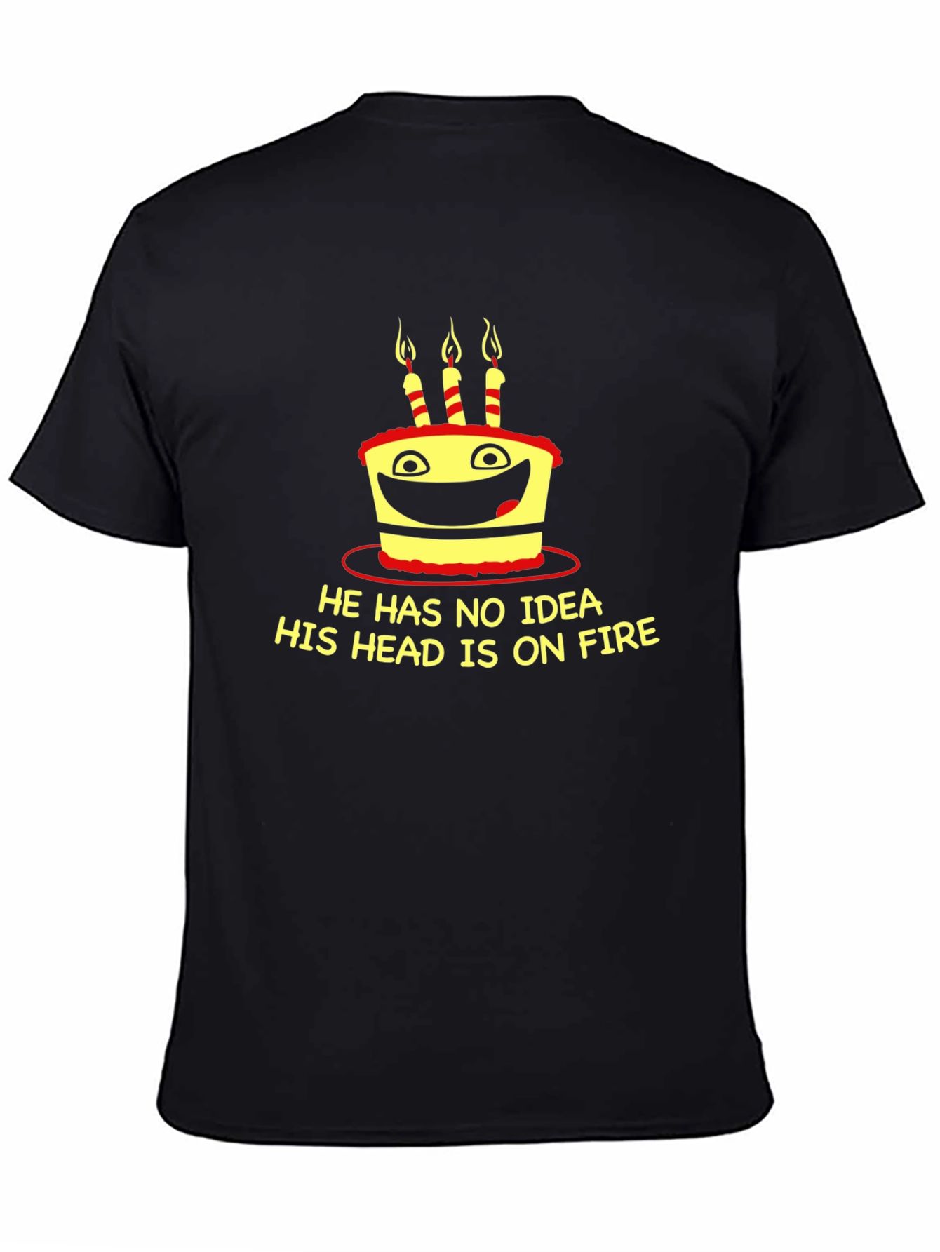Funny Birthday Cake On Fire Graphic T-Shirt