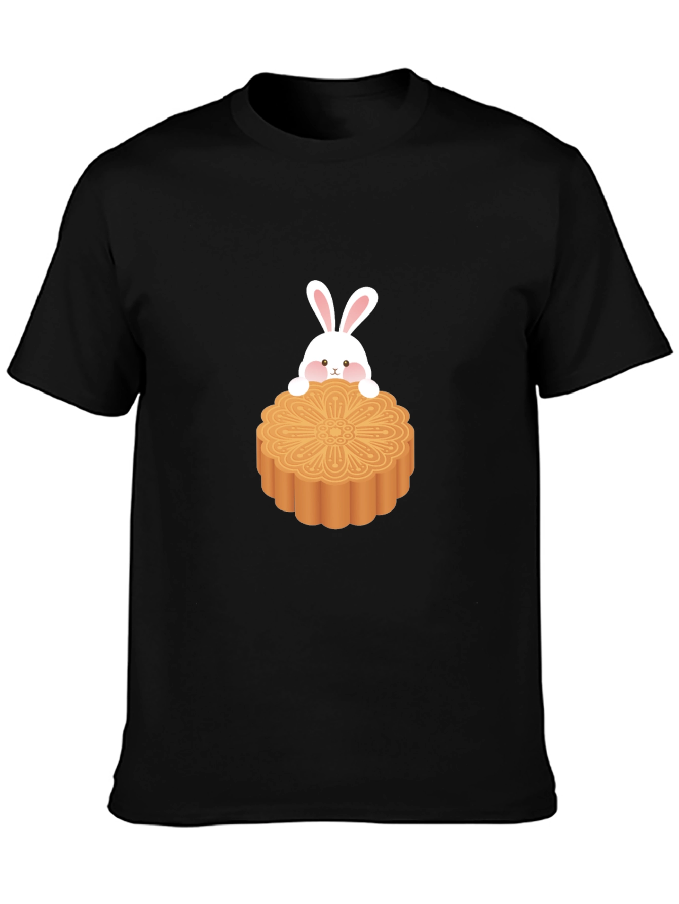 Cute Rabbit on Mooncake Graphic Tee