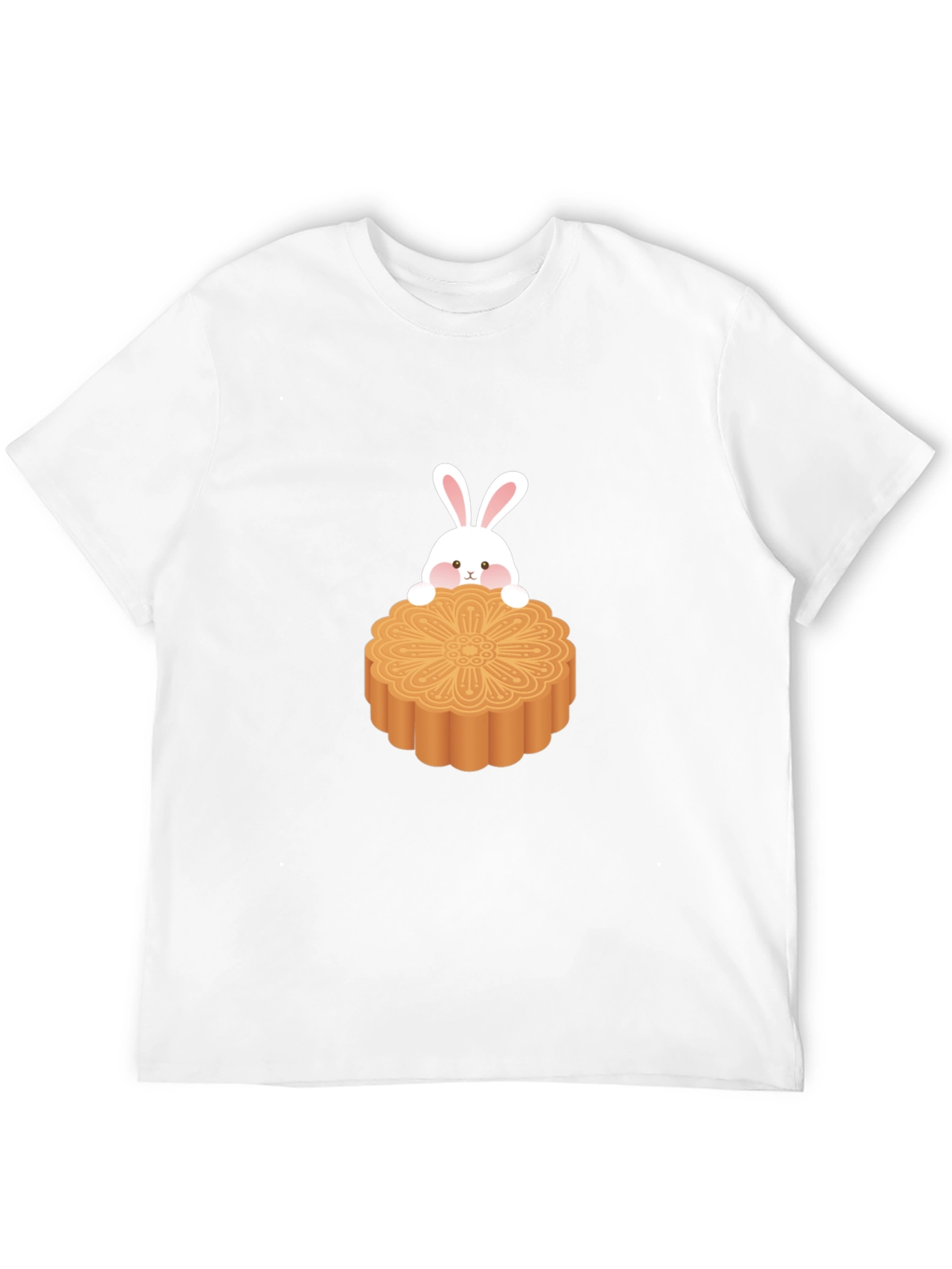 Cute Rabbit on Mooncake Graphic Tee
