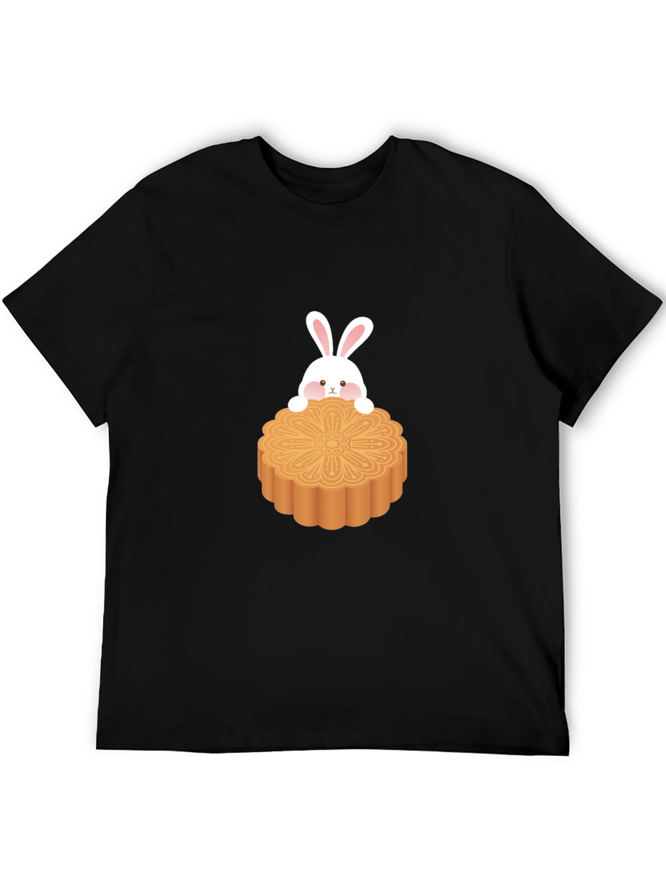 Cute Rabbit on Mooncake Graphic Tee