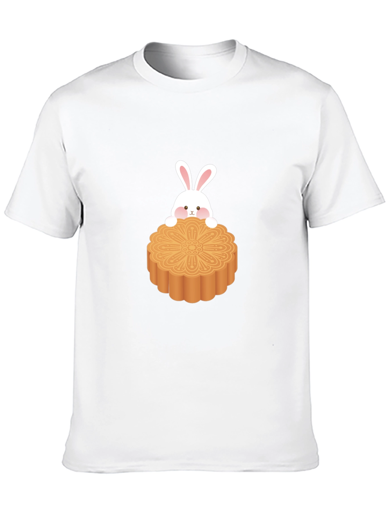 Cute Rabbit on Mooncake Graphic Tee