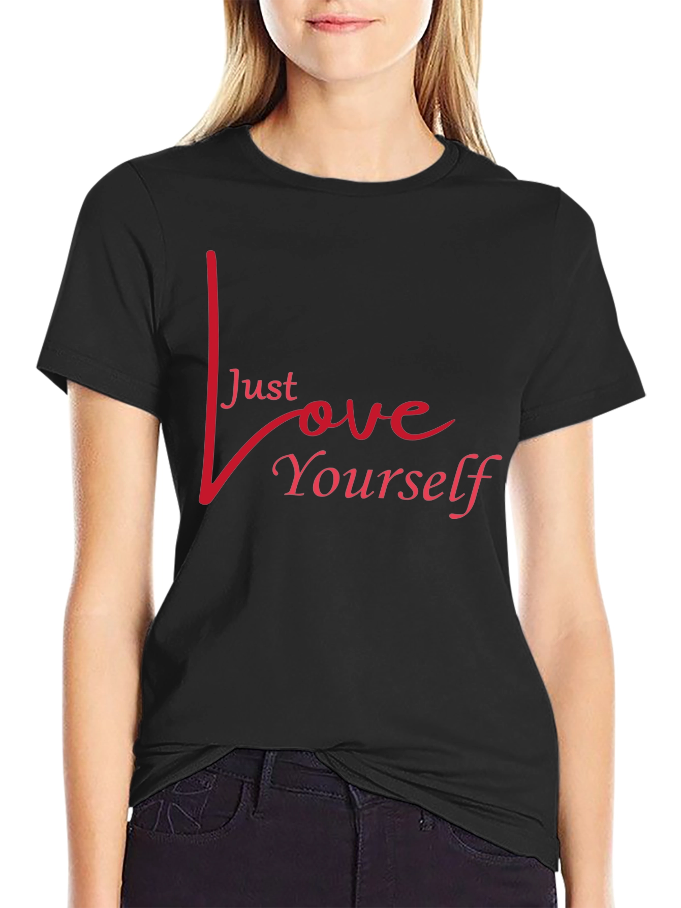 Just Love Yourself Graphic Tee - Stylish Black Shirt