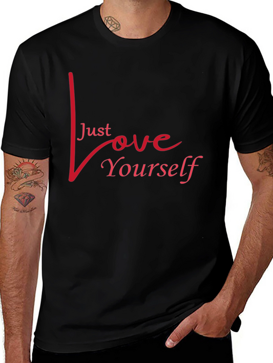 Just Love Yourself Graphic Tee - Stylish Black Shirt
