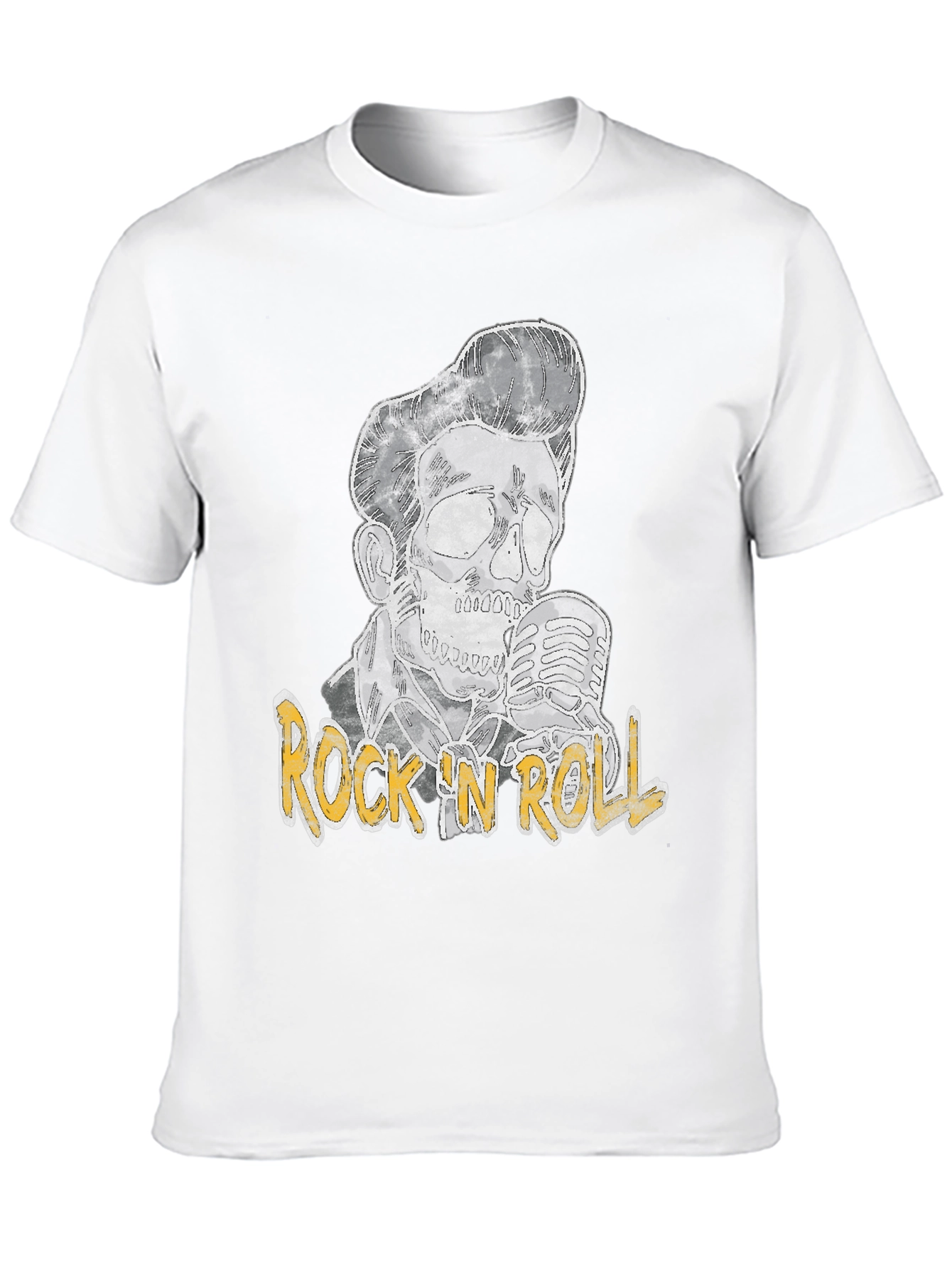 Rock n Roll Skeleton Graphic Black T-Shirt