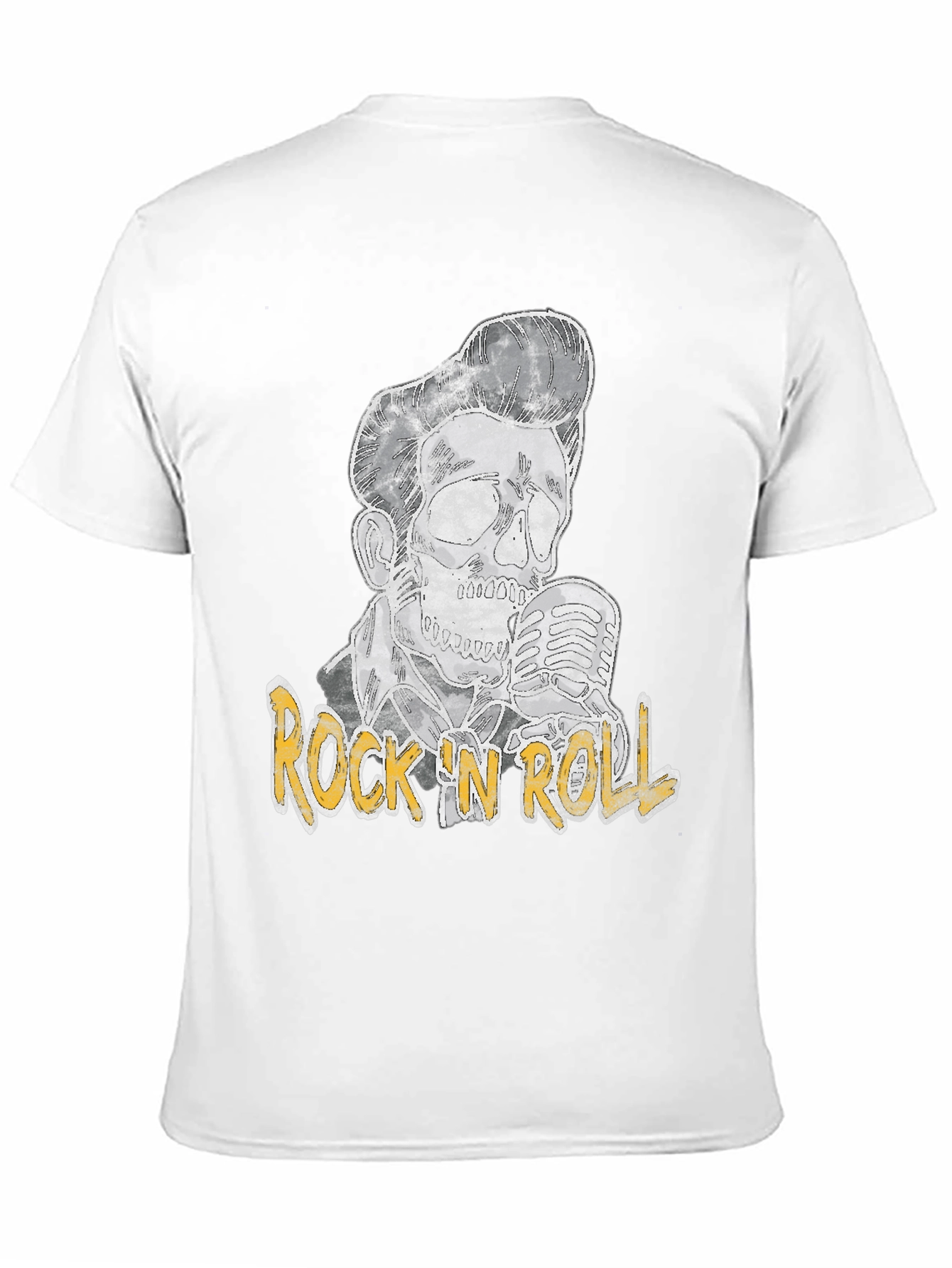 Rock n Roll Skeleton Graphic Black T-Shirt