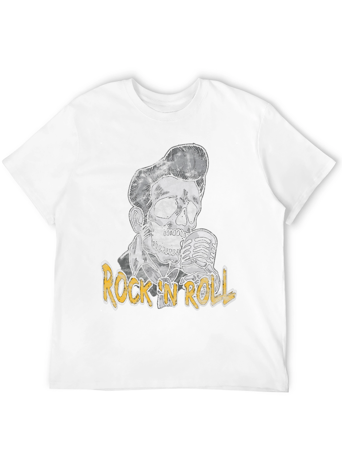 Rock n Roll Skeleton Graphic Black T-Shirt