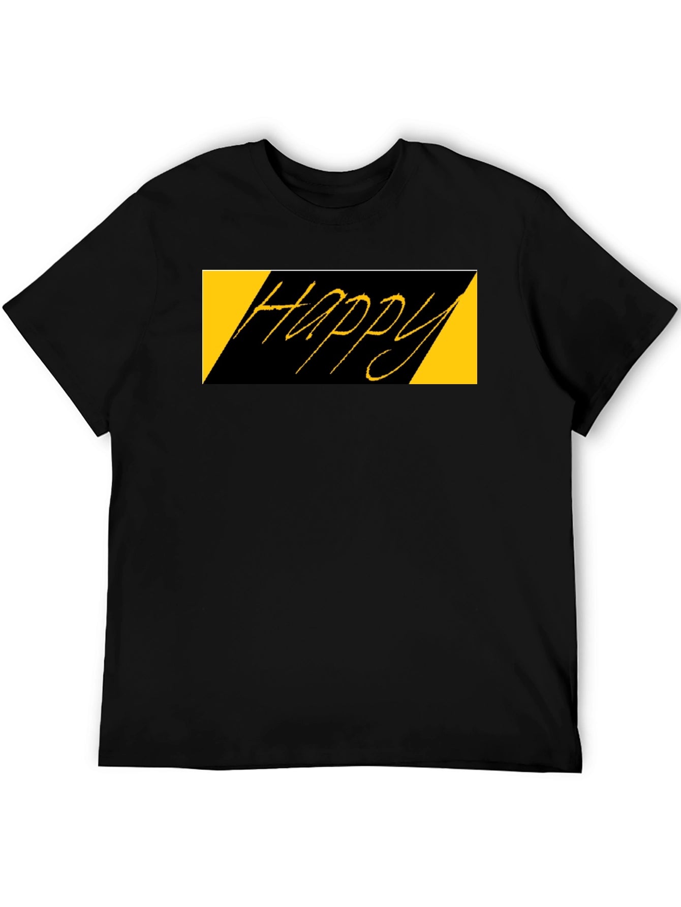 Happy Graphic Black T-Shirt - Casual Style