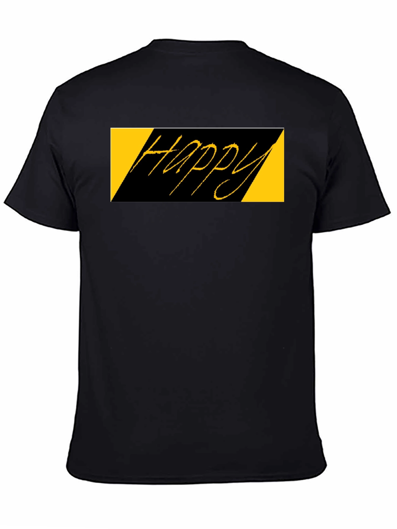Happy Graphic Black T-Shirt - Casual Style