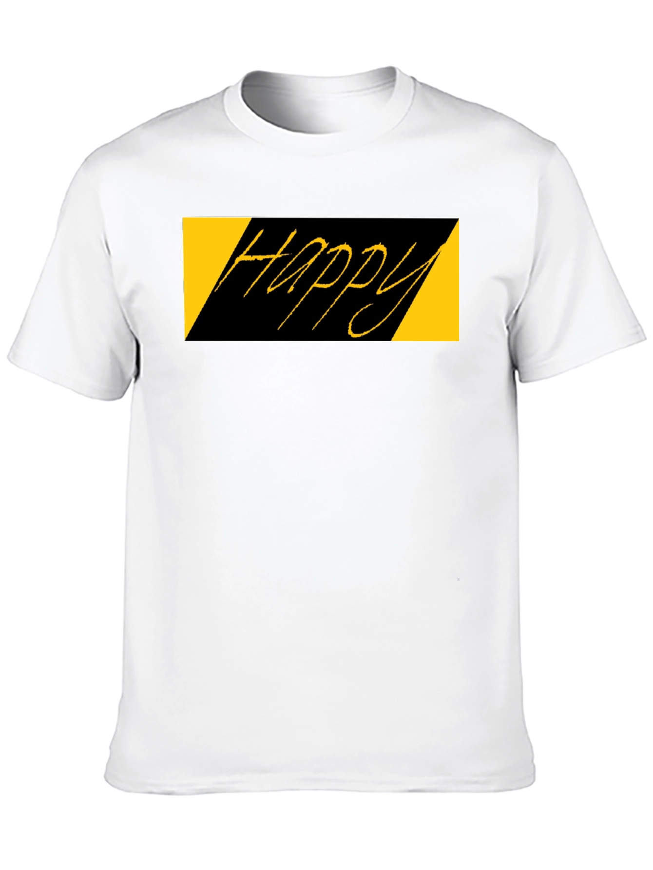 Happy Graphic Black T-Shirt - Casual Style