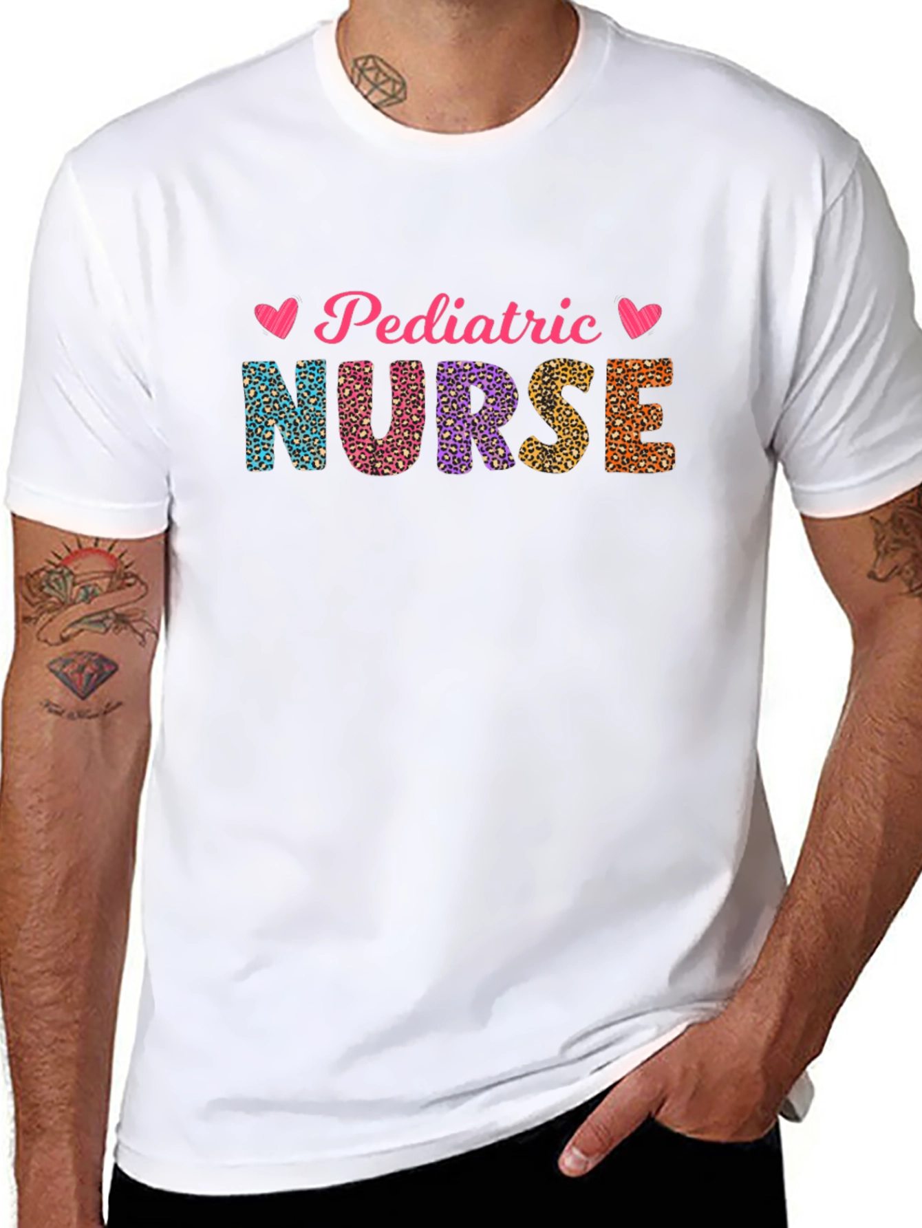 Pediatric Nurse Leopard Print T-Shirt