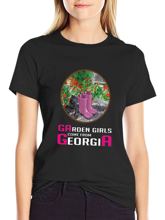 Garden Girls From Georgia T-Shirt - Pink Boots Design