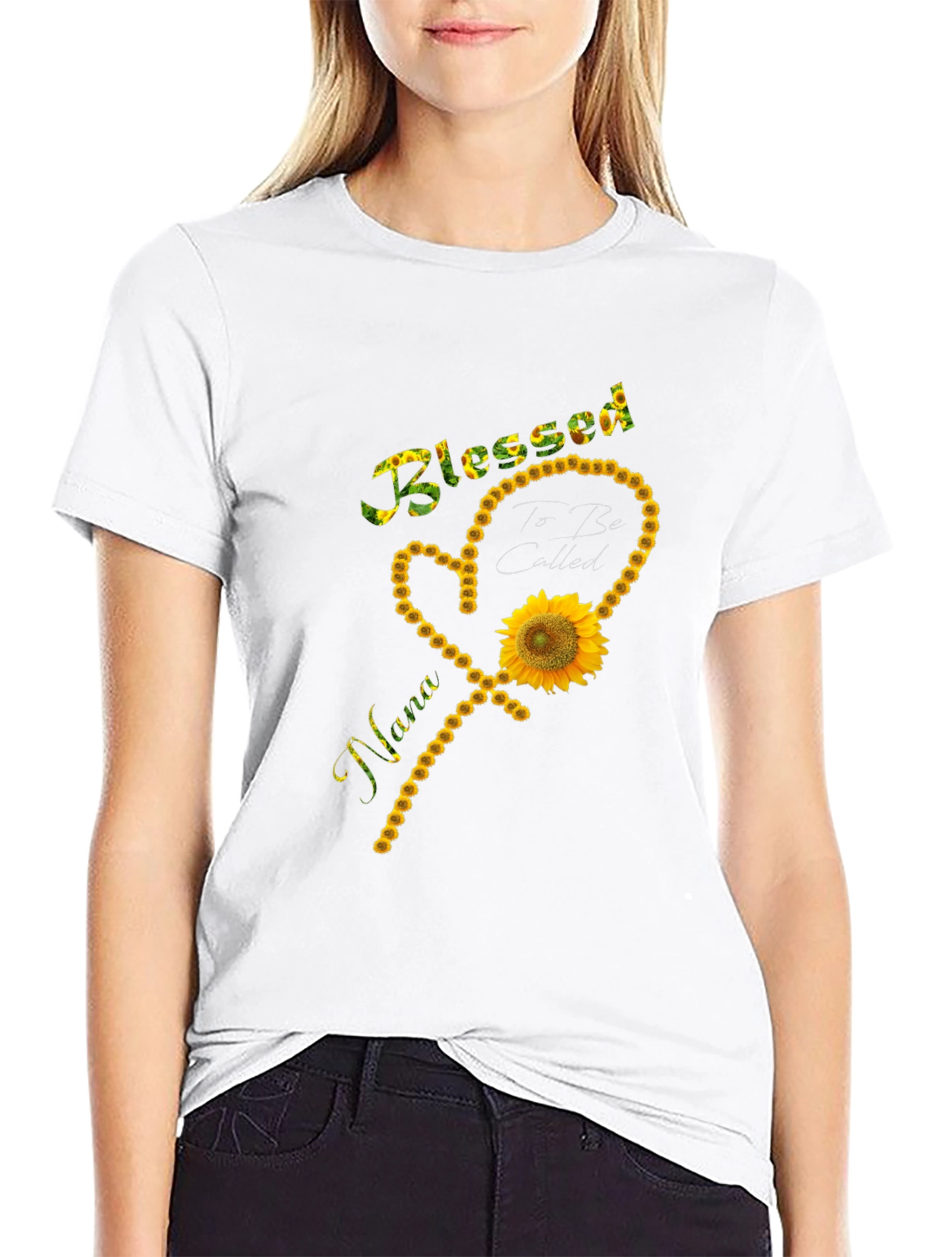 Blessed Nana Sunflower Graphic T-Shirt
