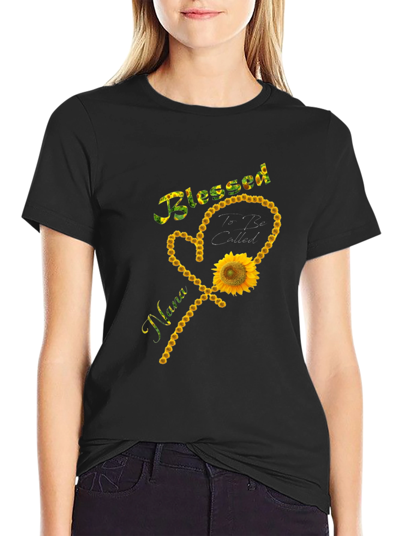 Blessed Nana Sunflower Graphic T-Shirt