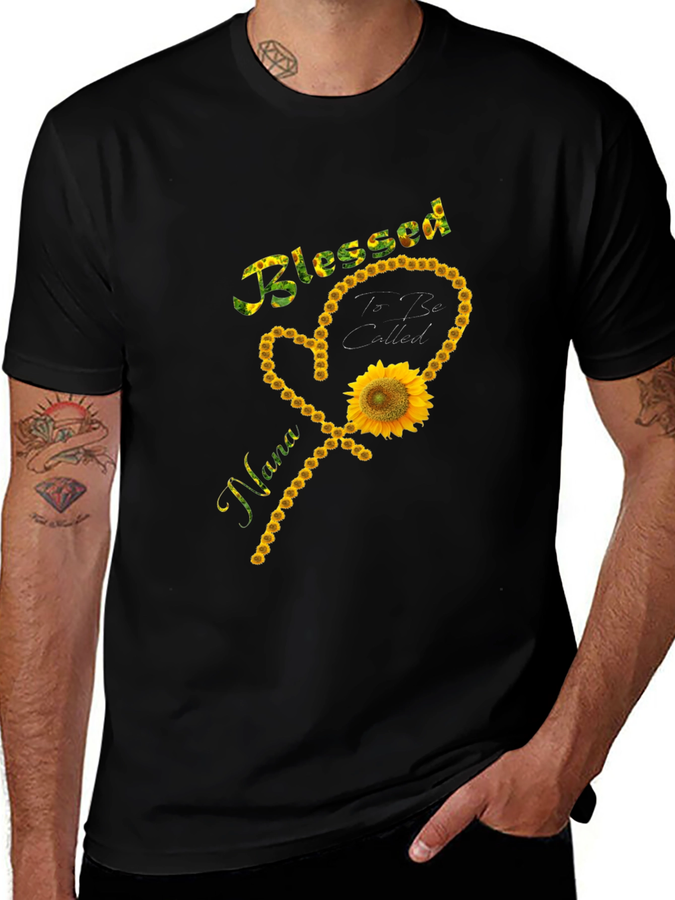 Blessed Nana Sunflower Graphic T-Shirt