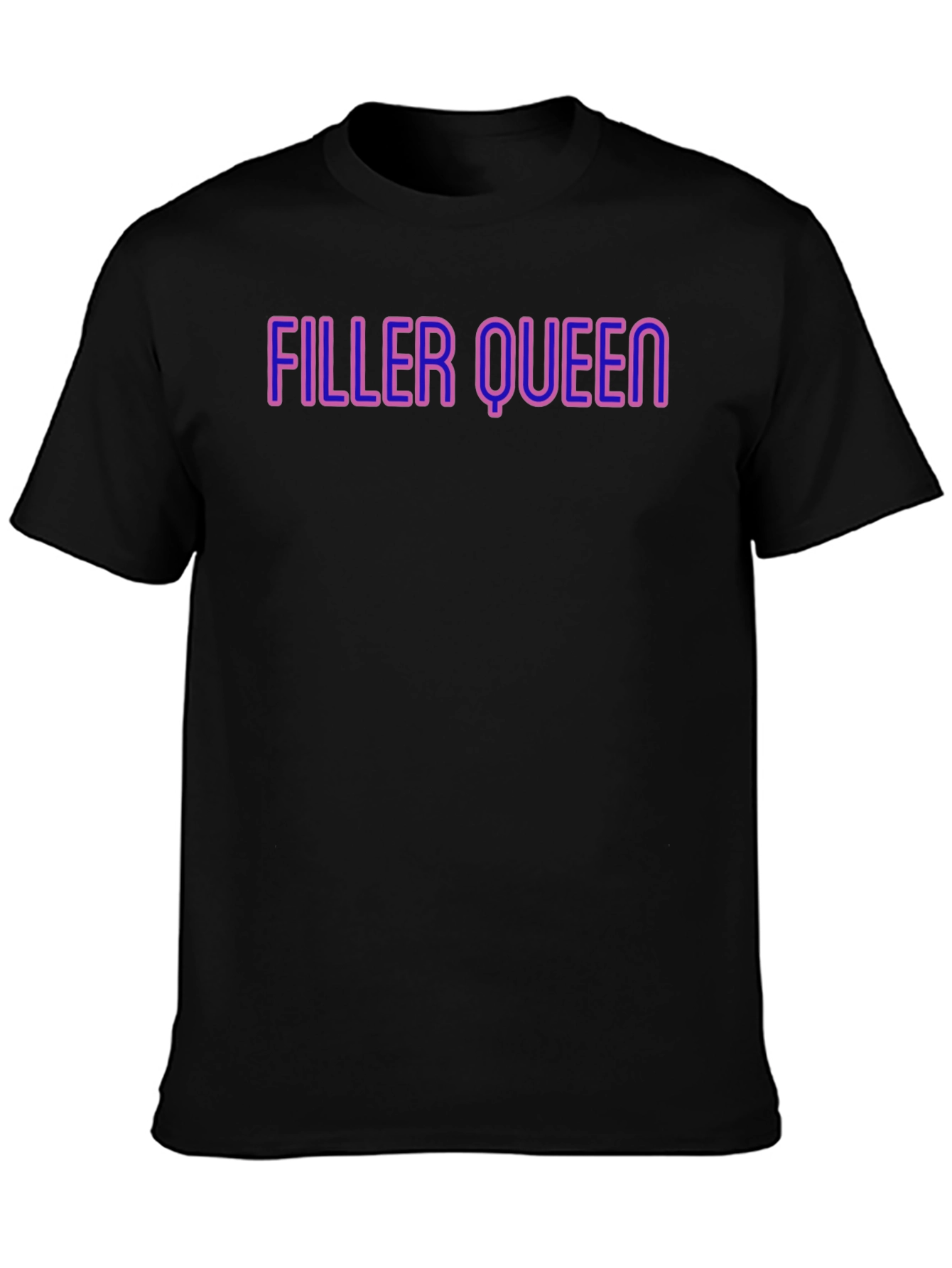 Filler Queen Graphic Tee - Black Crew Neck T-Shirt