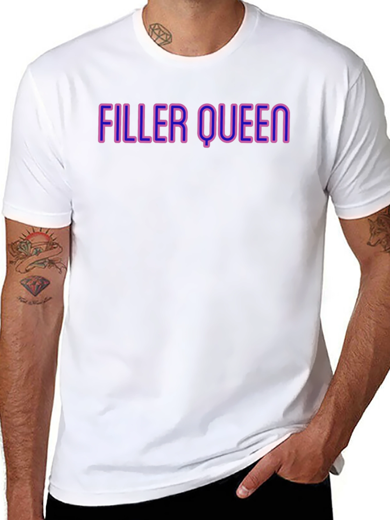 Filler Queen Graphic Tee - Black Crew Neck T-Shirt