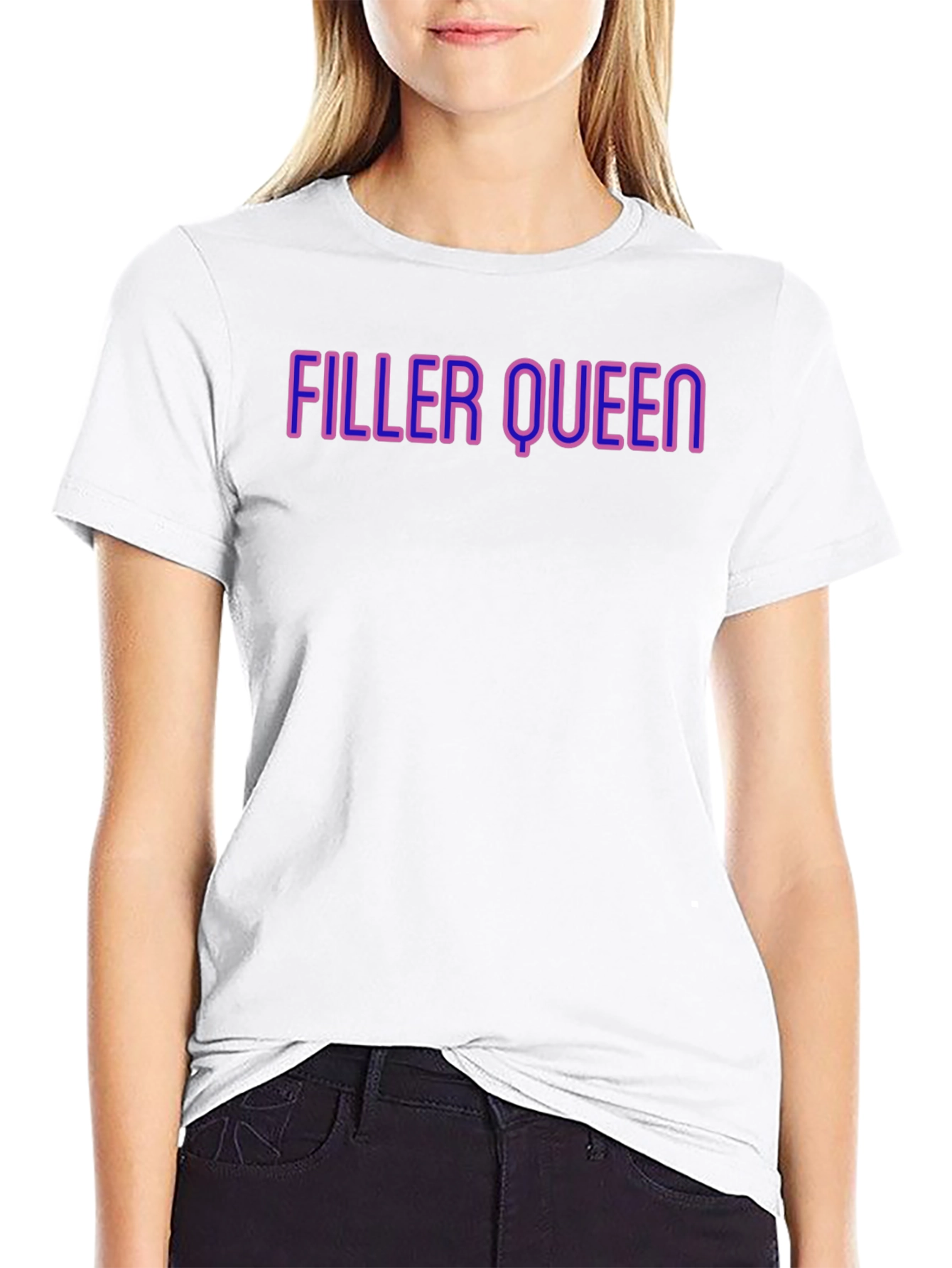 Filler Queen Graphic Tee - Black Crew Neck T-Shirt