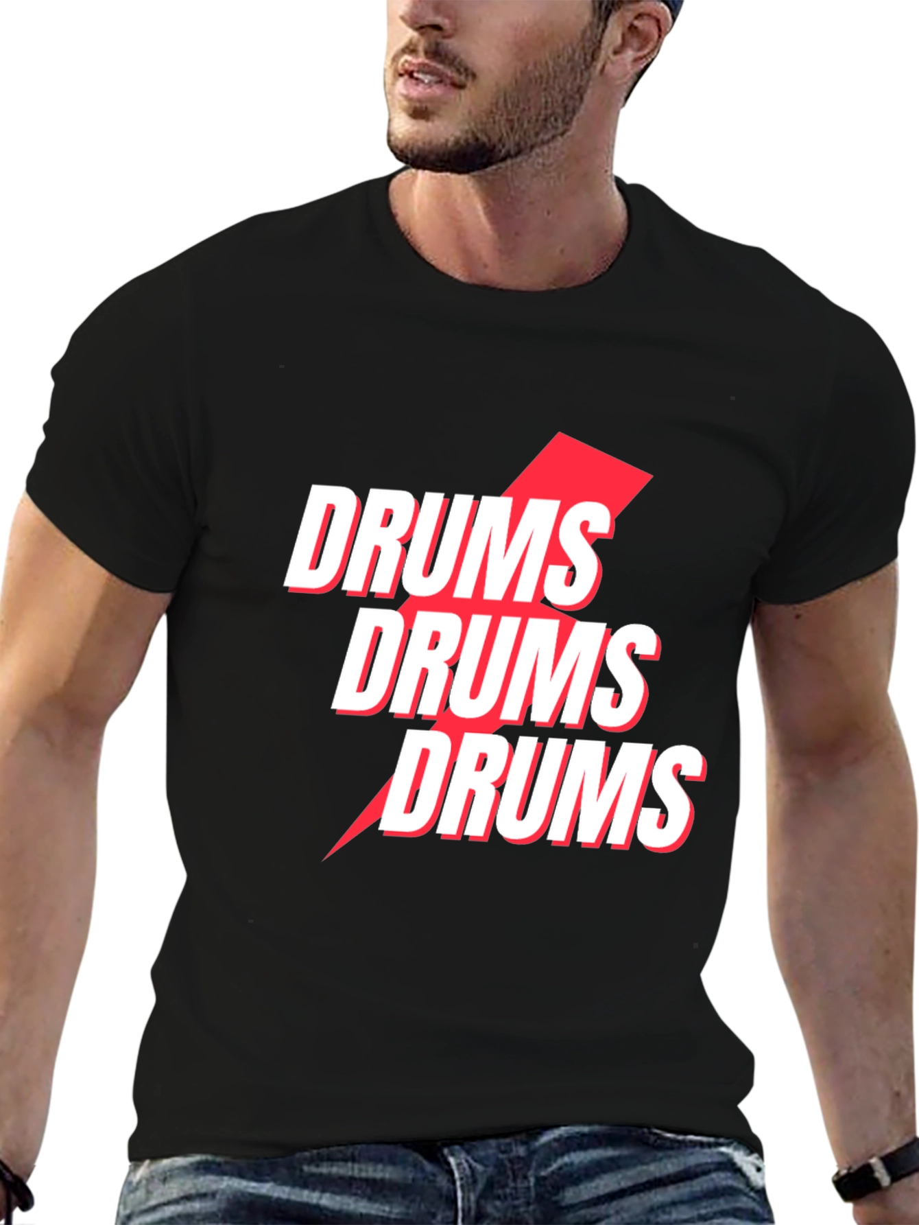 Drums Graphic Tee - Modern Music Shirt