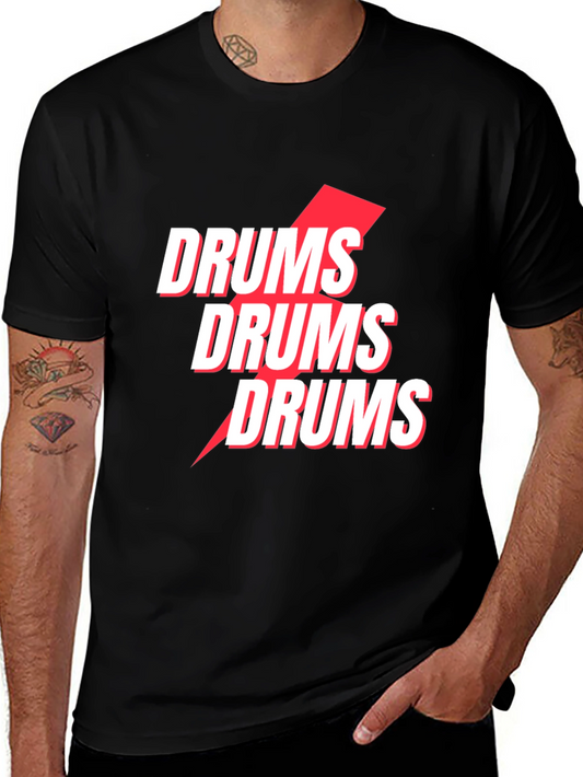 Drums Graphic Tee - Modern Music Shirt