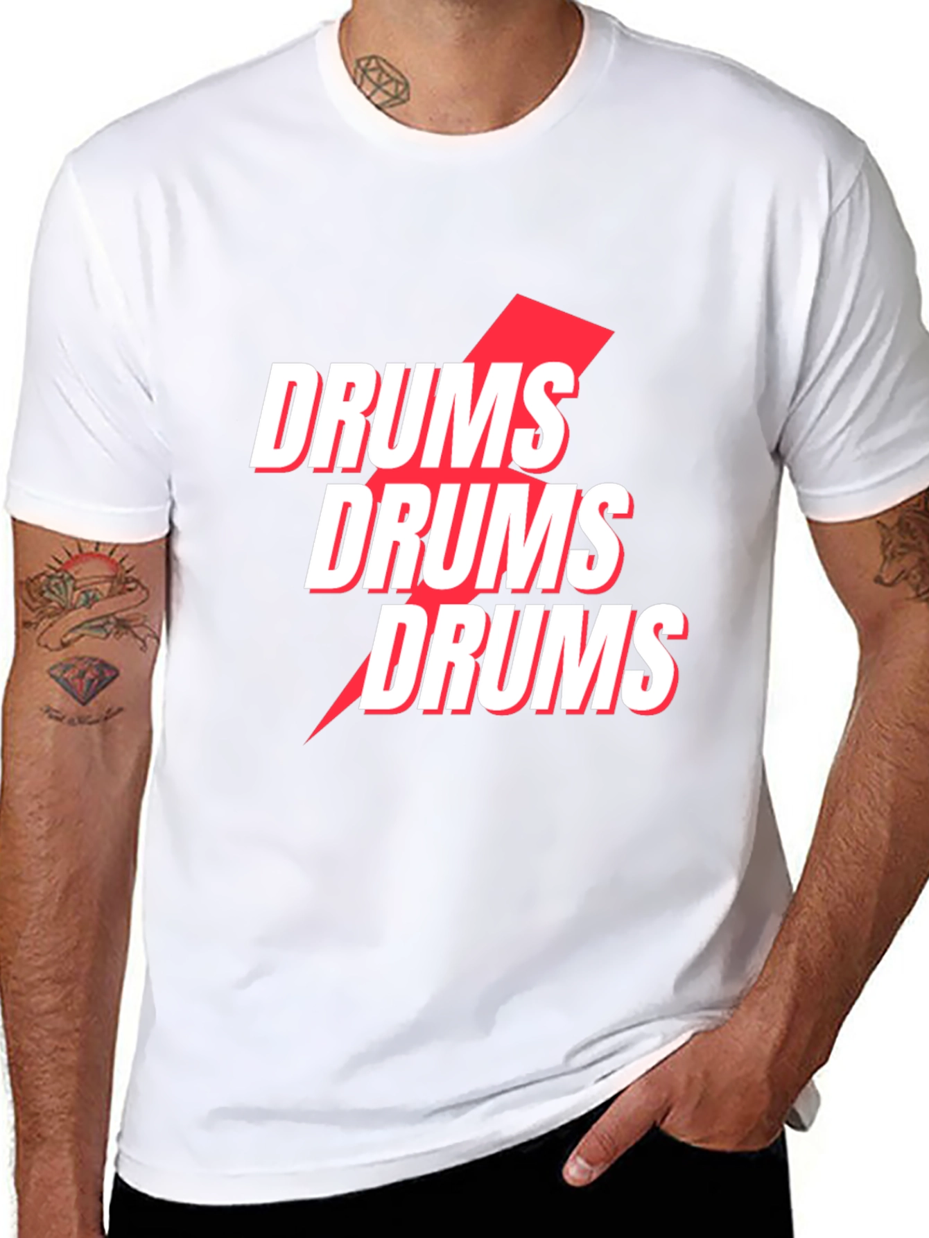 Drums Graphic Tee - Modern Music Shirt