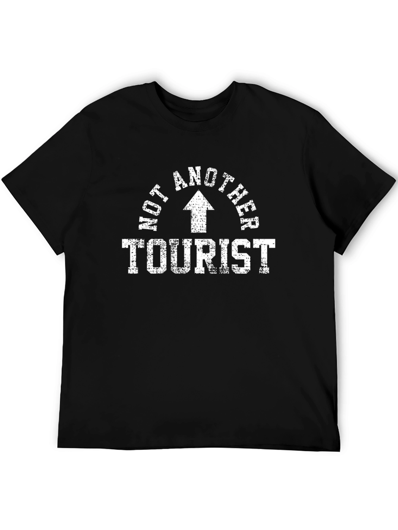 Not Another Tourist Black T-Shirt with Arrow Graphic