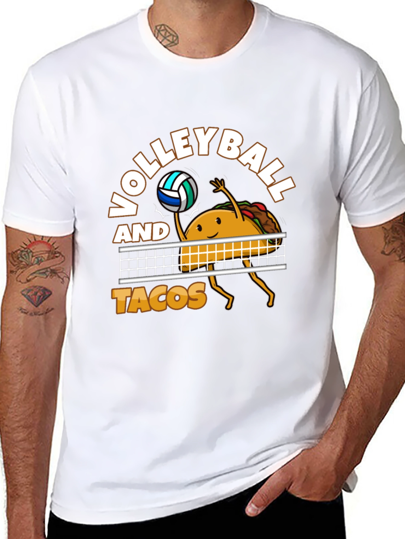 Volleyball and Tacos Graphic T-Shirt