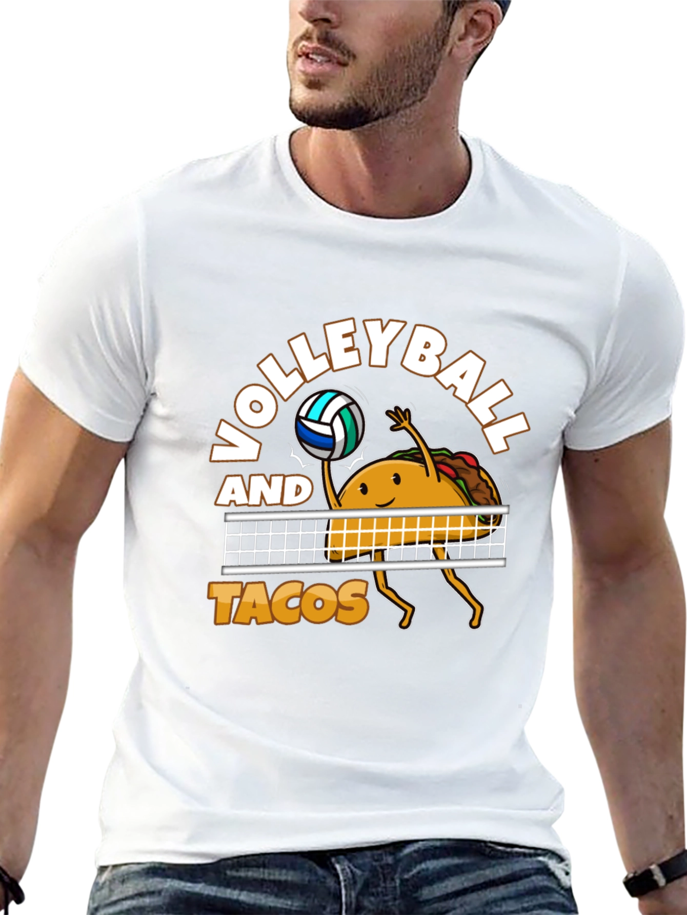 Volleyball and Tacos Graphic T-Shirt