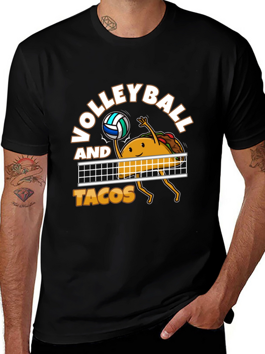 Volleyball and Tacos Graphic T-Shirt
