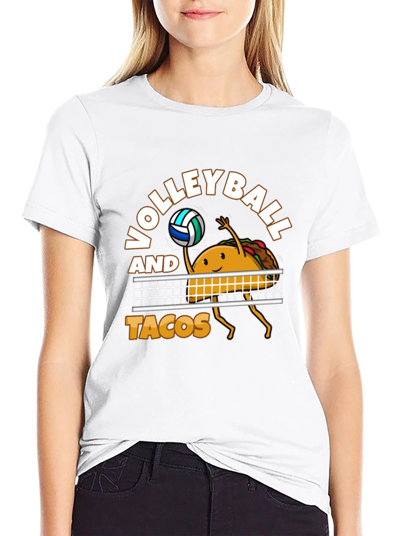 Volleyball and Tacos Graphic T-Shirt