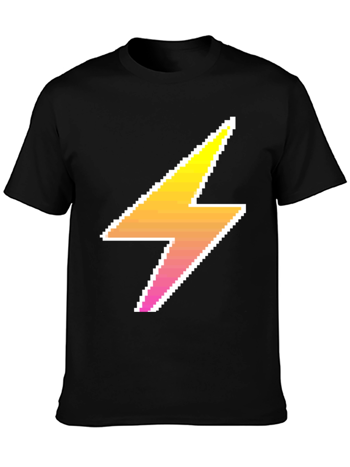 Pixel Lightning Bolt Black Tee