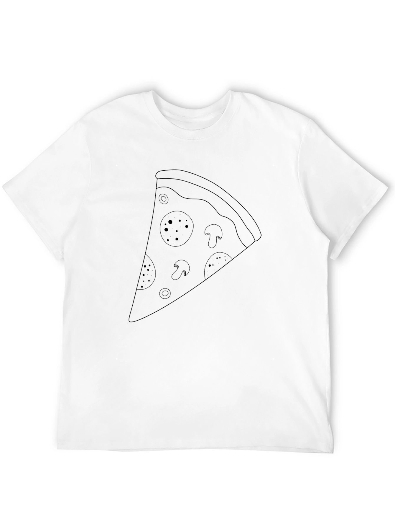 Pizza Slice Graphic Tee - Black Cotton T-Shirt